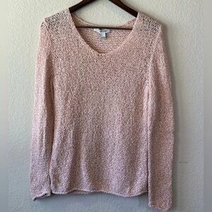 Forever 21 Womens L Loose Knit V-neck Pink Sparkle Sweater Cottagecore Lagenlook